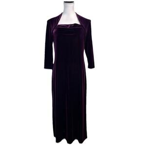 Vintage K.C. Spencer New York Dress sz 10 Plum Velvet Wedding Prom Y2K 90's